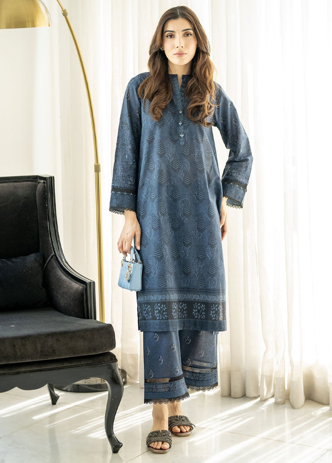Sahar Pret Printed Cambric 2 Piece Suit Mughal Hue