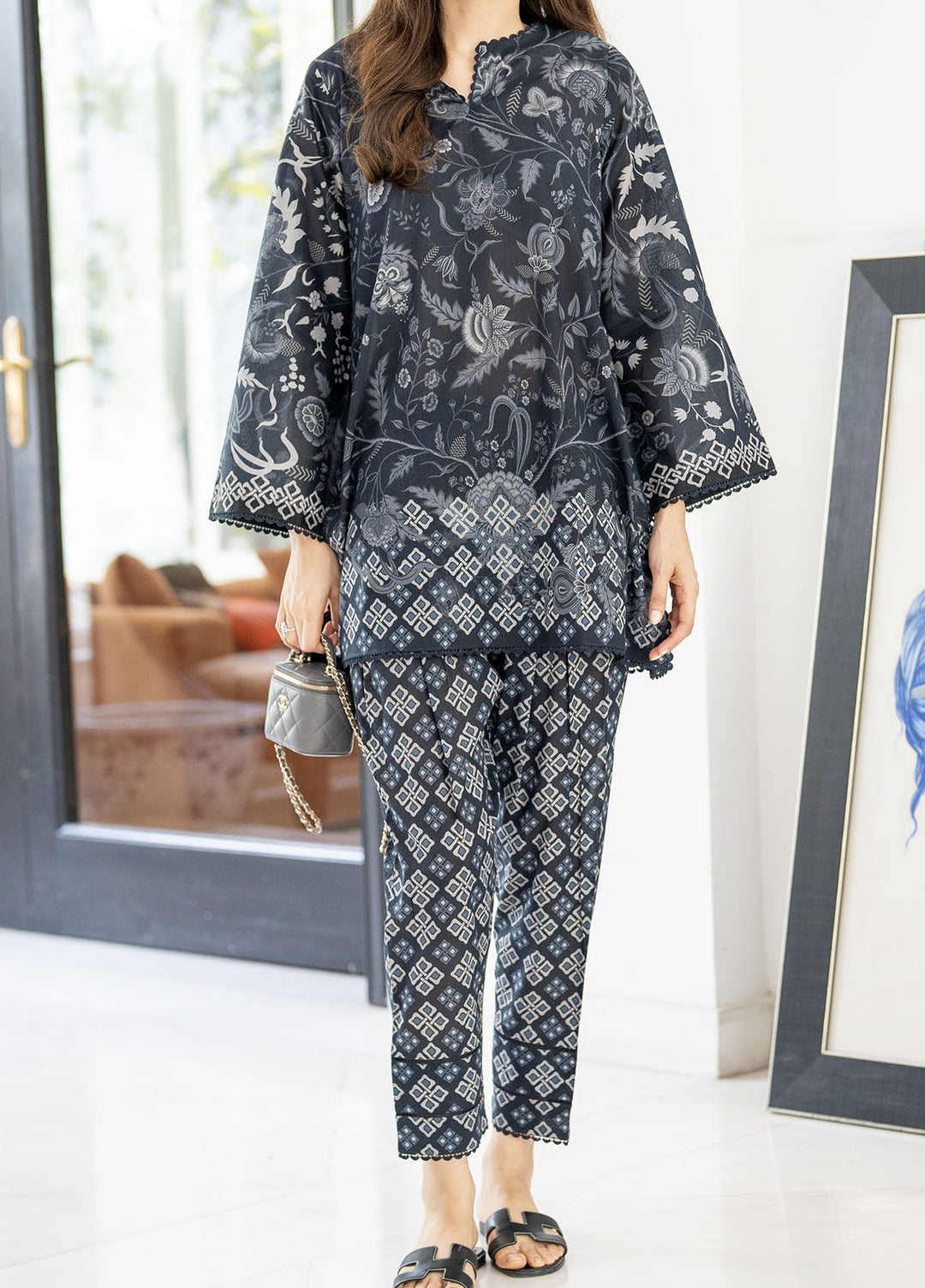 Sahar Pret Printed Cambric 2 Piece Suit Shadow & Bloom