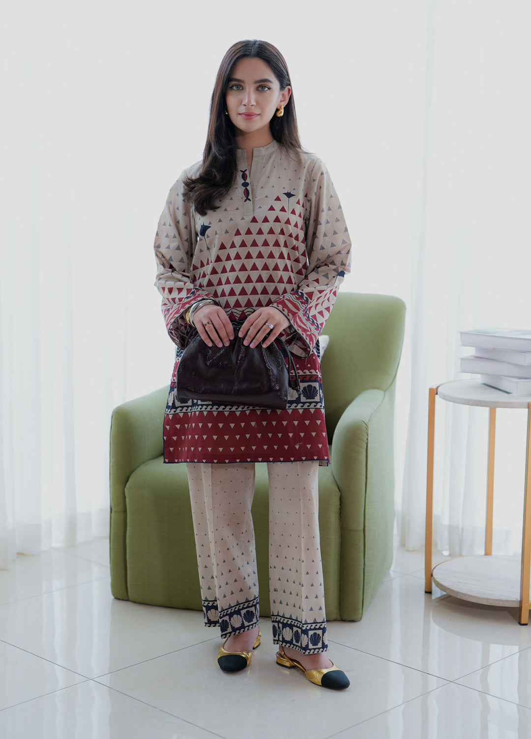 Sahar Pret Printed Lawn 2 Piece Suit SSCP-AA-V3-06 Coastal Geometry