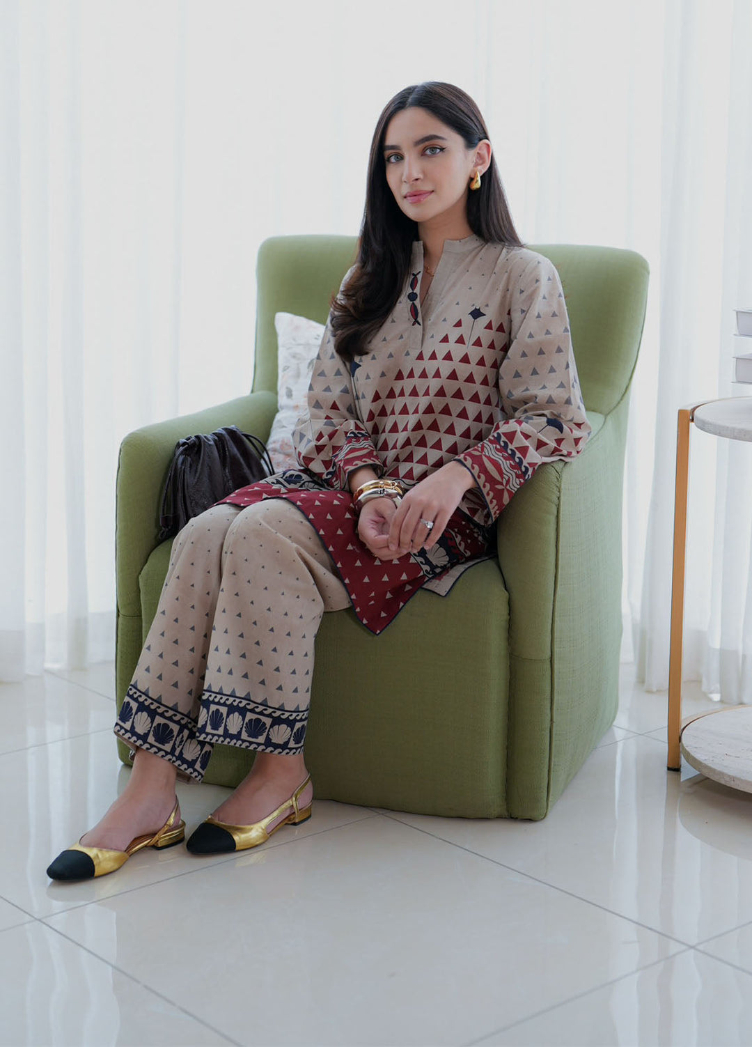 Sahar Pret Printed Lawn 2 Piece Suit SSCP-AA-V3-06 Coastal Geometry