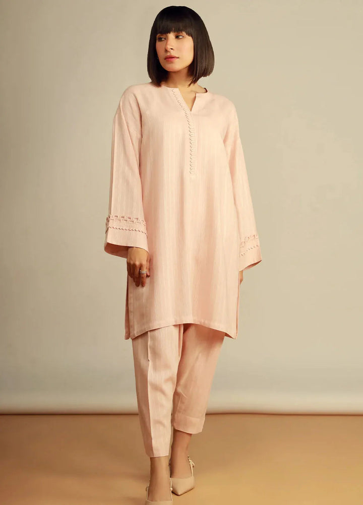 Sahar Pret Solid Cotton 2 Piece Suit SSCS-V2-RR-02 Sweet Peony