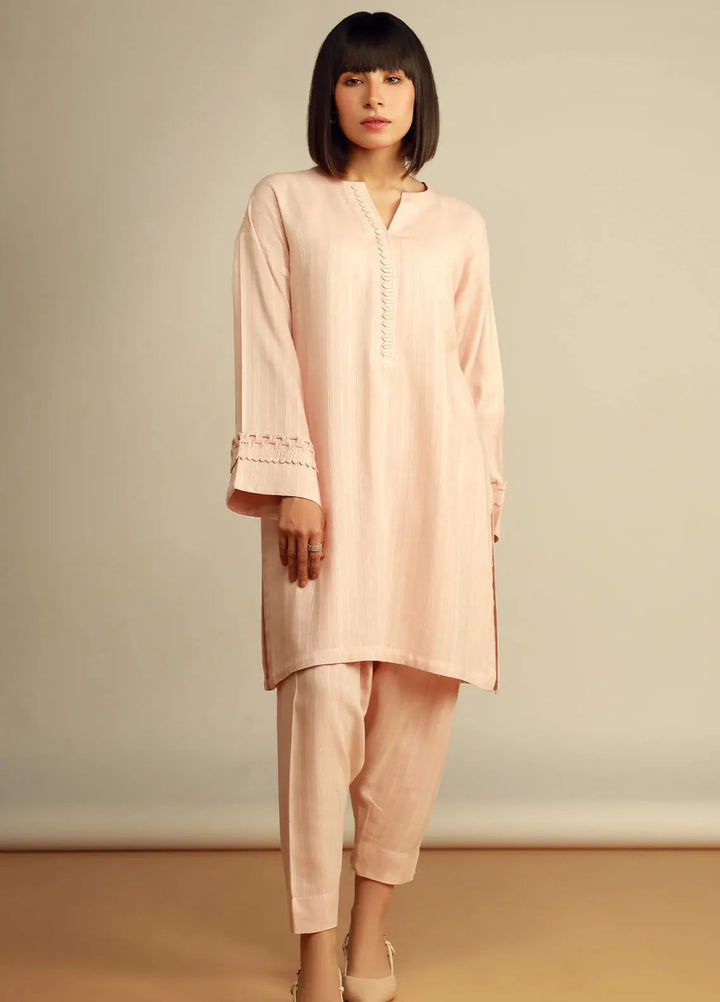 Sahar Pret Solid Cotton 2 Piece Suit SSCS-V2-RR-02 Sweet Peony