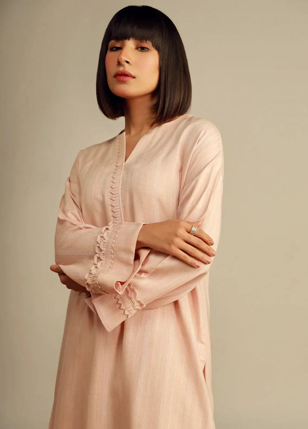 Sahar Pret Solid Cotton 2 Piece Suit SSCS-V2-RR-02 Sweet Peony