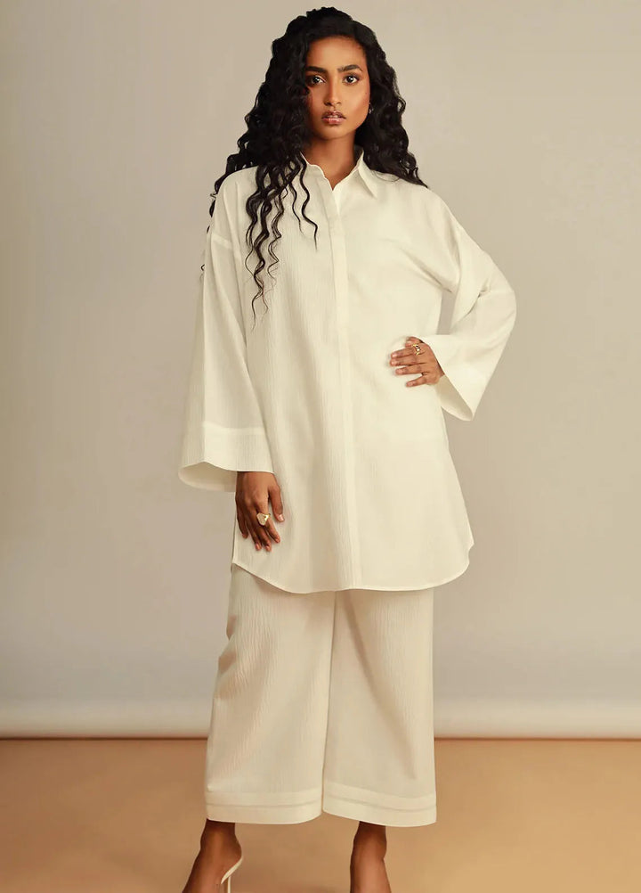 Sahar Pret Solid Crinkle 2 Piece Suit SSCS-V2-RR-03 Pure Essence