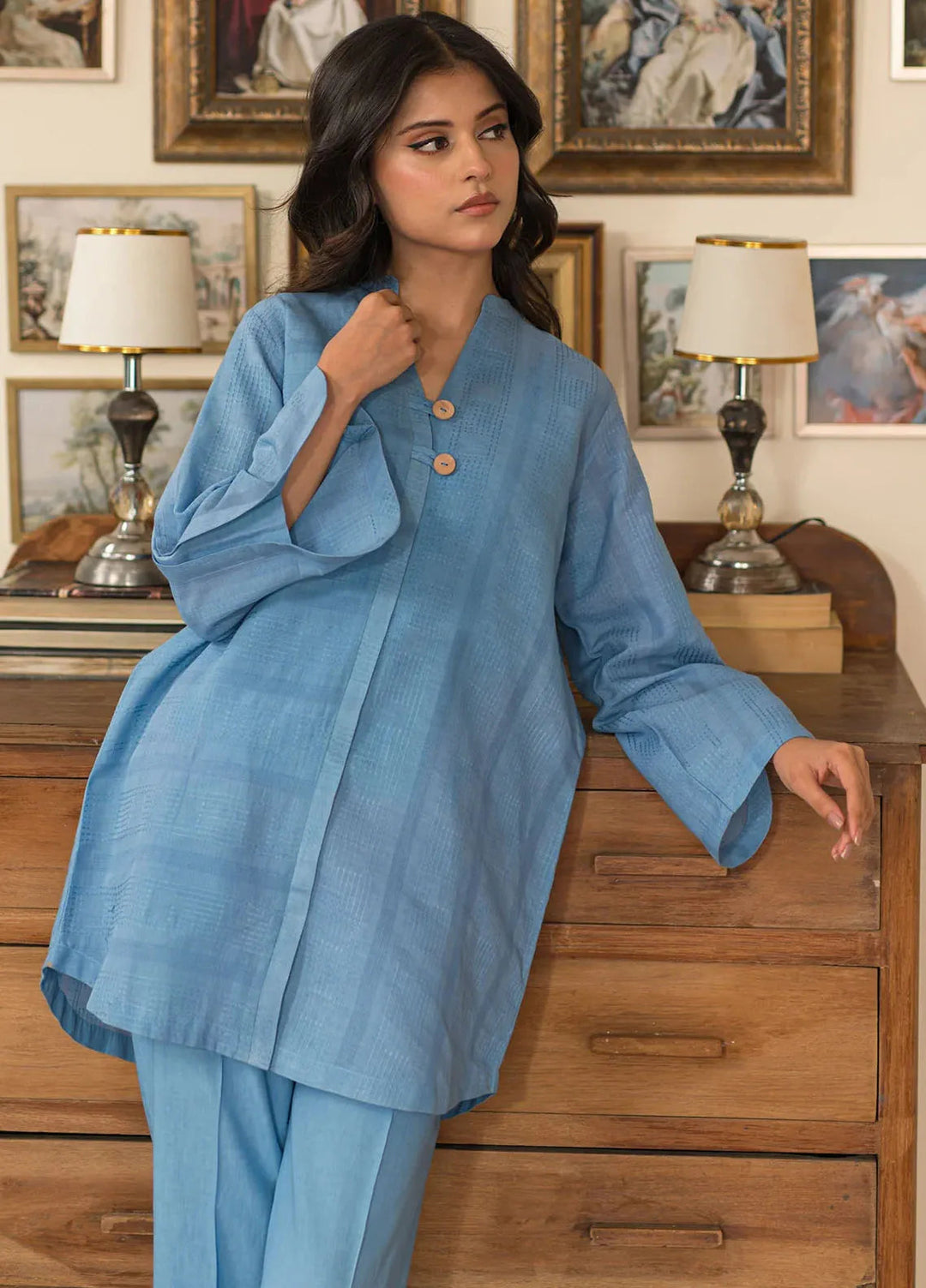Sahar Pret Solid Jacquard 2 Piece Suit SSCBJ-RR-02 Cloud Nine