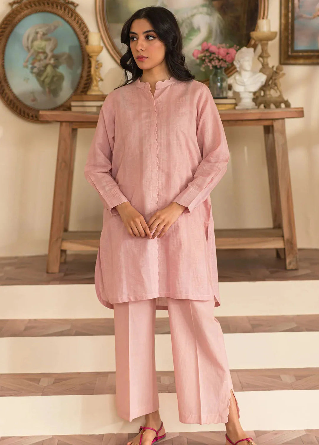 Sahar Pret Solid Jacquard 2 Piece Suit SSCBJ-RR-05 Heavenly