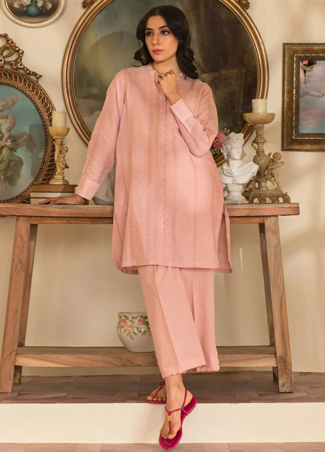 Sahar Pret Solid Jacquard 2 Piece Suit SSCBJ-RR-05 Heavenly