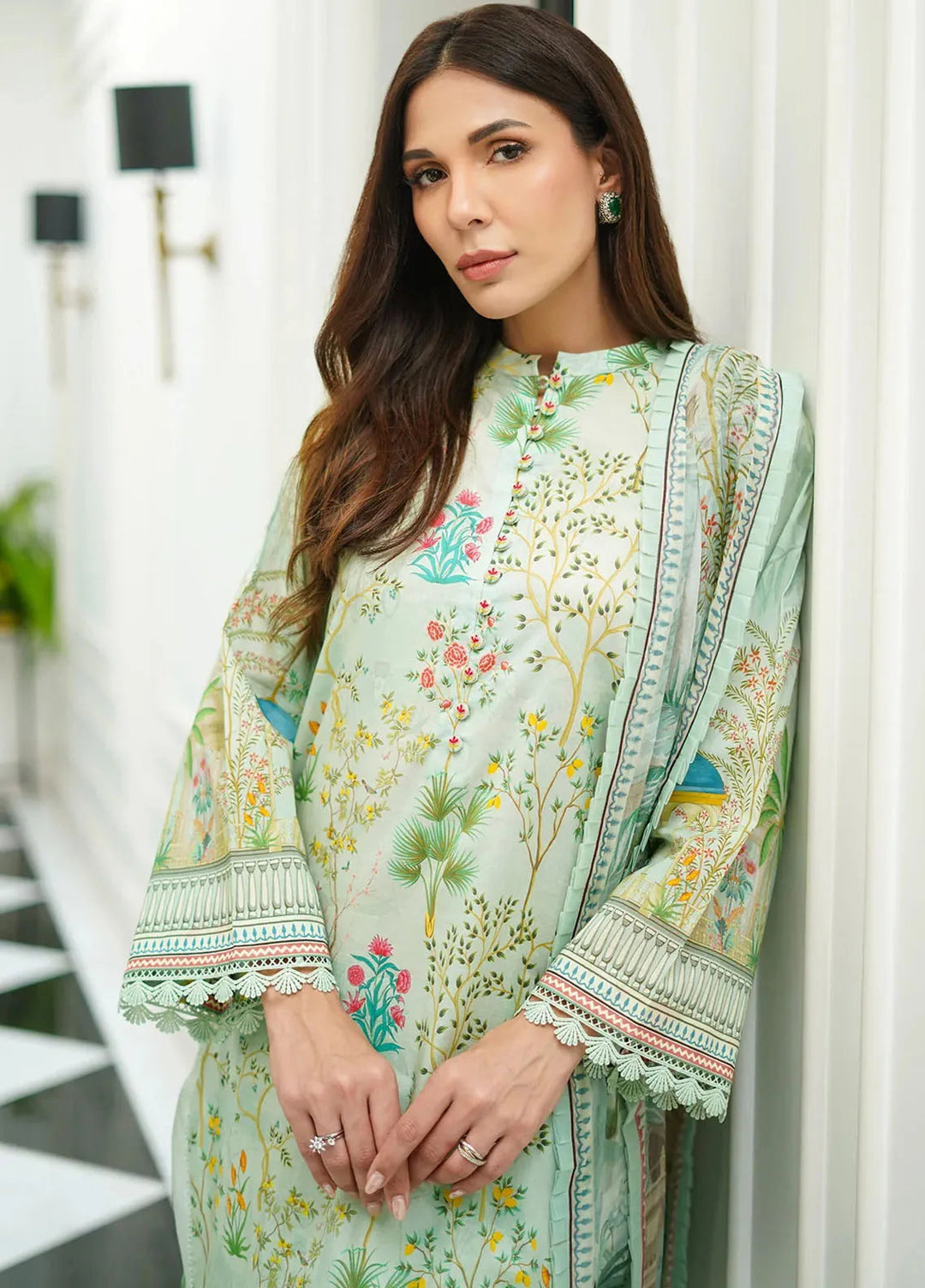 Sahar Printed Cambric Suits Unstitched 3 Piece SHR24FP CA-24-V1-02 - Fall Collection
