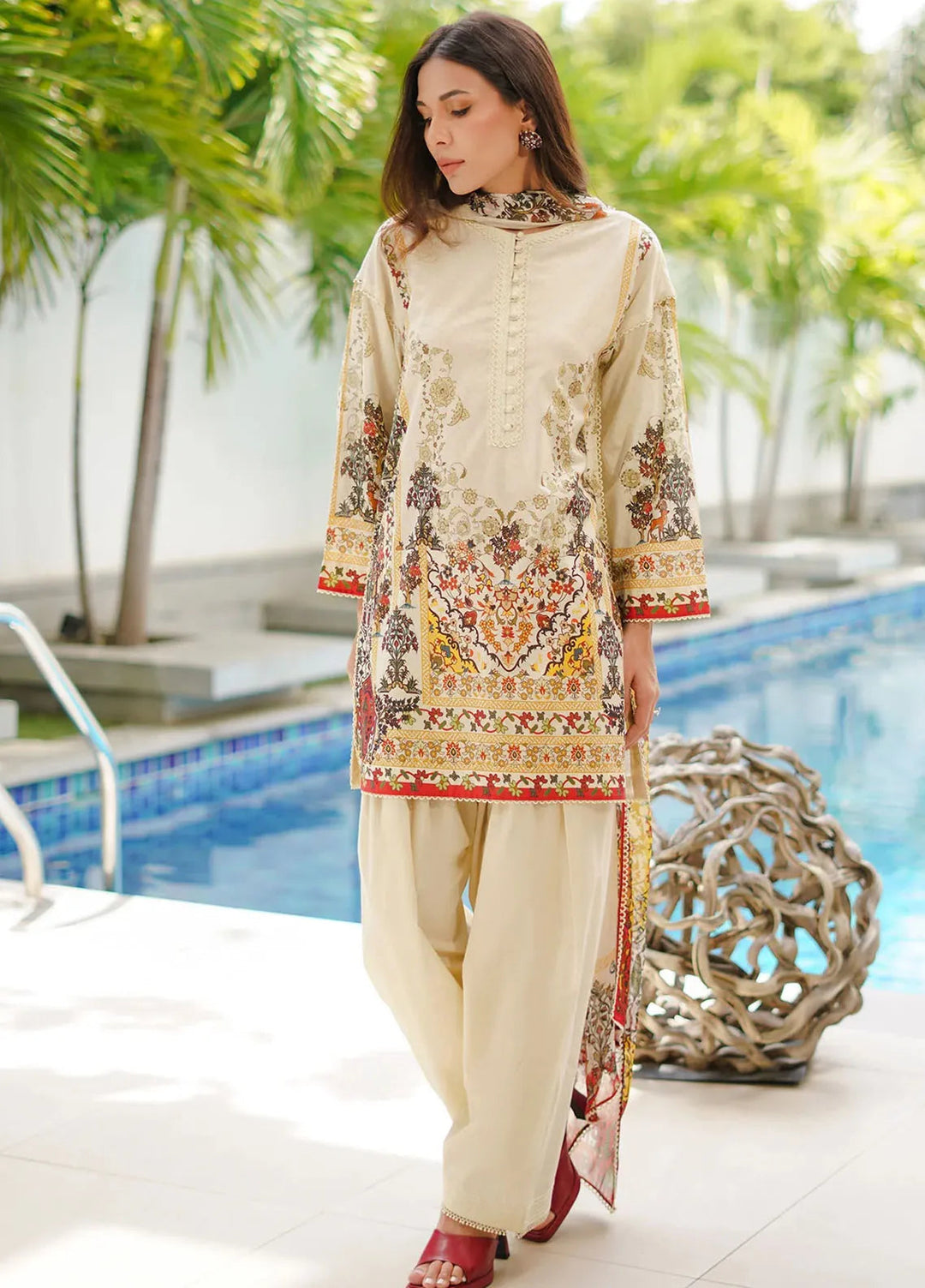 Sahar Printed Cambric Suits Unstitched 3 Piece SHR24FP CA-24-V1-04 - Fall Collection