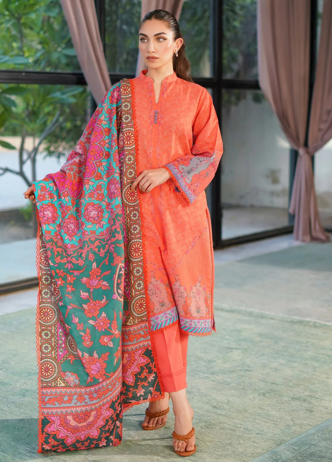 Sahar Printed Khaddar Suit Unstitched 3 Piece SHR24A KH-24-V2-01 - Winter Collection