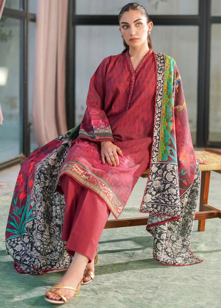 Sahar Printed Khaddar Suit Unstitched 3 Piece SHR24A KH-24-V2-07 - Winter Collection