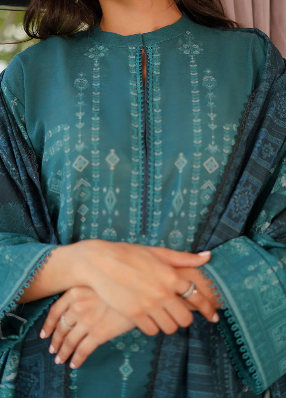 Sahar Printed Khaddar Suit Unstitched 3 Piece SHR24A KH-24-V2-08 - Winter Collection