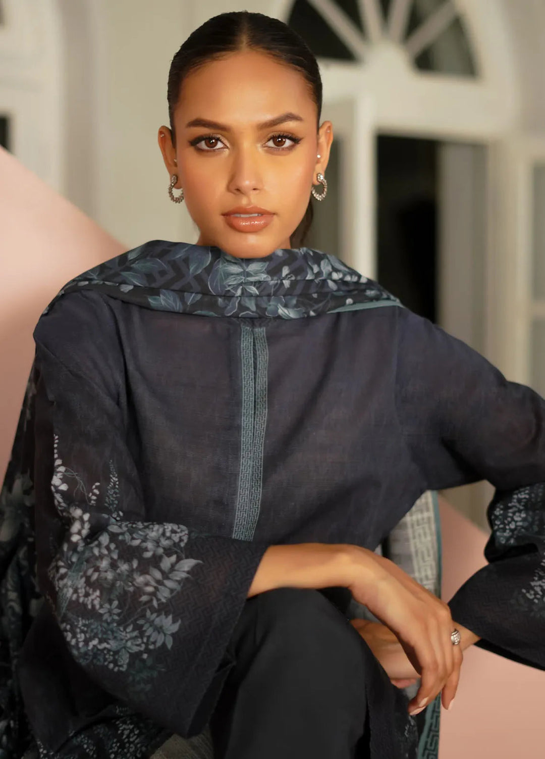 Sahar Printed Khaddar Suit Unstitched 3 Piece SHR24A KH-24-V2-10 - Winter Collection