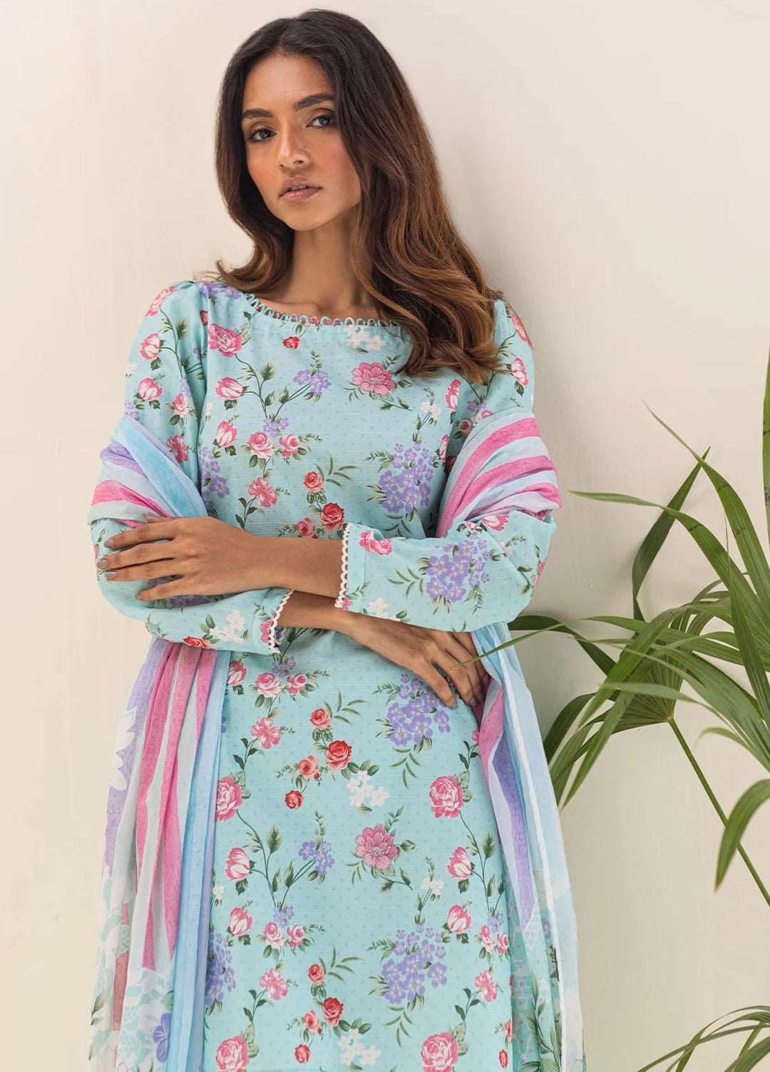 Sahar Printed Lawn Suits Unstitched 3 Piece SHR23L3 SSL-V1-23-10 - Summer Collection