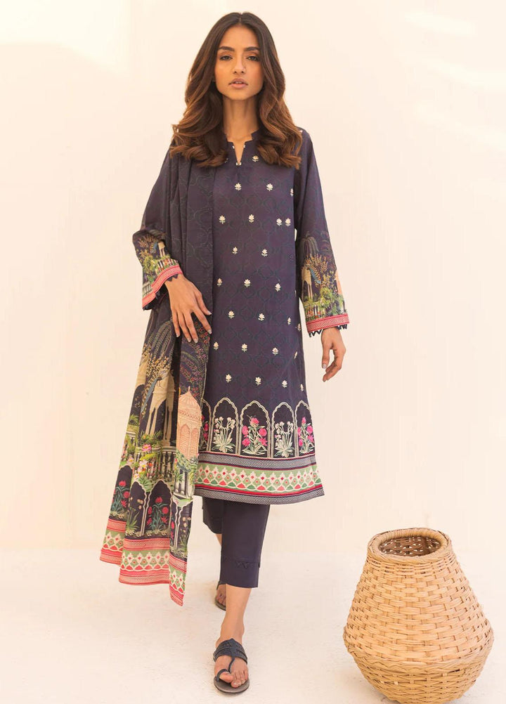 Sahar Printed Lawn Suits Unstitched 3 Piece SHR23L3 SL-PE-V2-YA-02 - Summer Collection