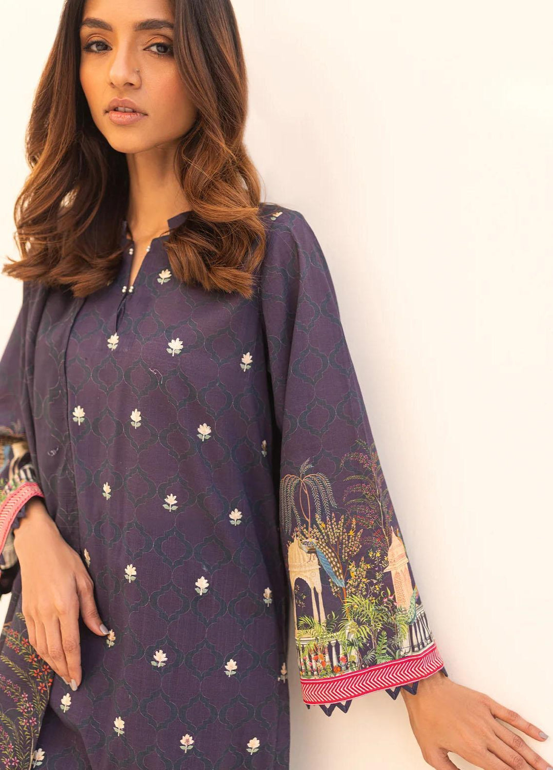Sahar Printed Lawn Suits Unstitched 3 Piece SHR23L3 SL-PE-V2-YA-02 - Summer Collection