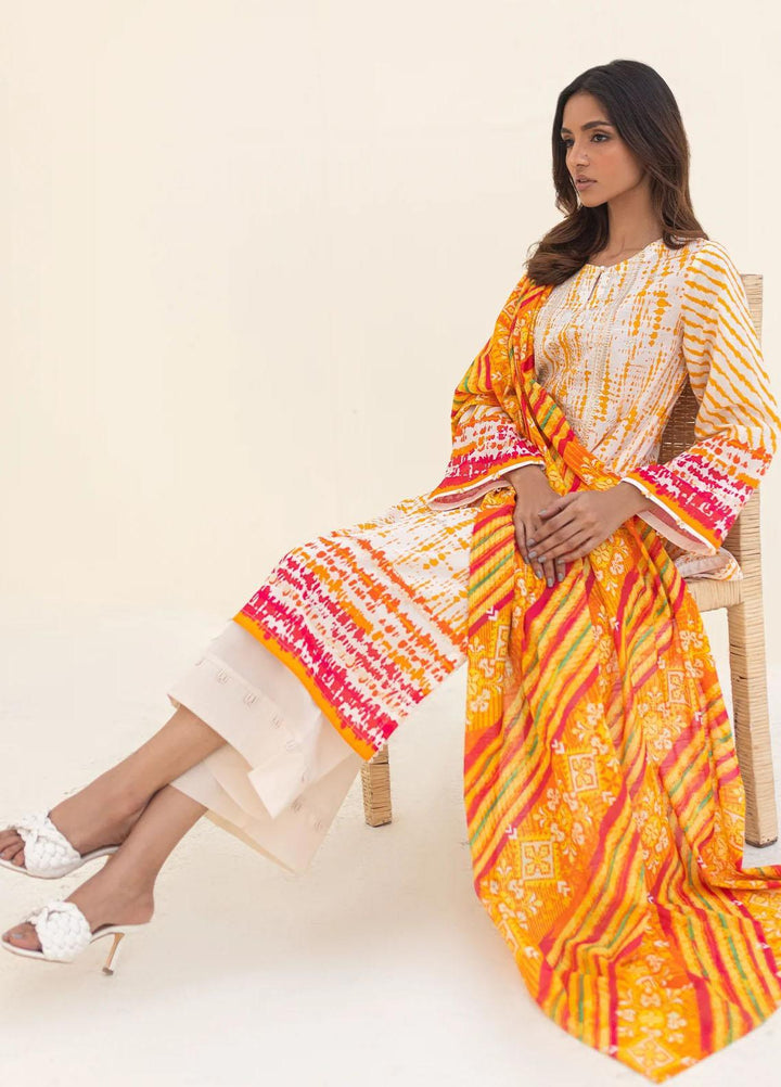 Sahar Printed Lawn Suits Unstitched 3 Piece SHR23L3 SL-PE-V2-YA-03 - Summer Collection