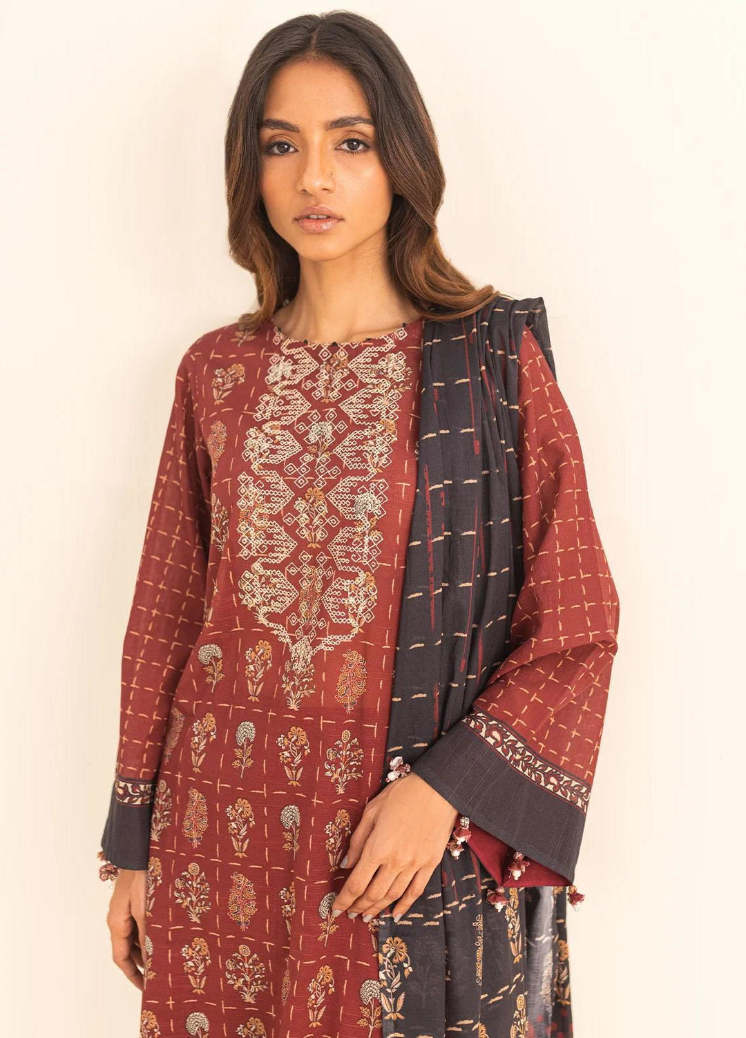 Sahar Printed Lawn Suits Unstitched 3 Piece SHR23L3 SL-PE-V2-YA-05 - Summer Collection