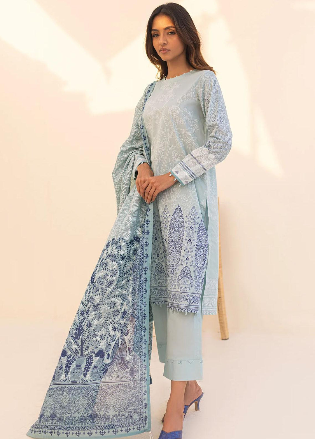Sahar Printed Lawn Suits Unstitched 3 Piece SHR23L3 SL-WP-V2-RM-07 - Summer Collection