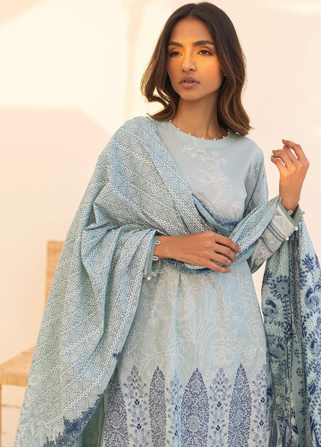 Sahar Printed Lawn Suits Unstitched 3 Piece SHR23L3 SL-WP-V2-RM-07 - Summer Collection