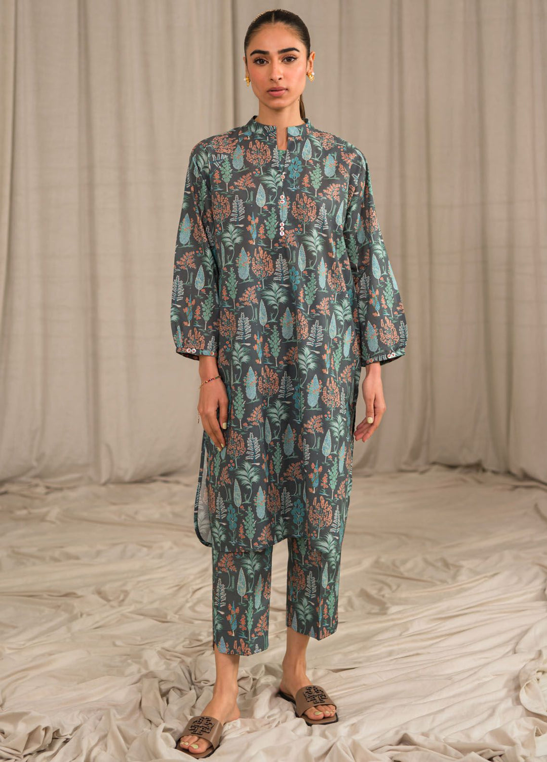 Sahar Printed Lawn Suits Unstitched 2 Piece SHR24PE S24-PL-V1-11 - Summer Collection