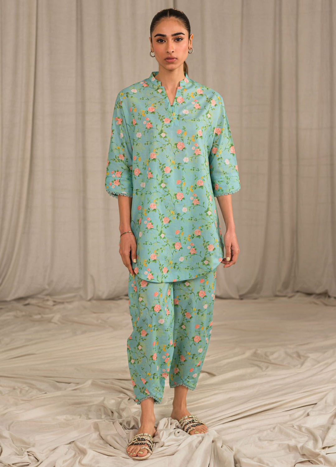 Sahar Printed Lawn Suits Unstitched 2 Piece SHR24PE S24-PL-V1-13 - Summer Collection