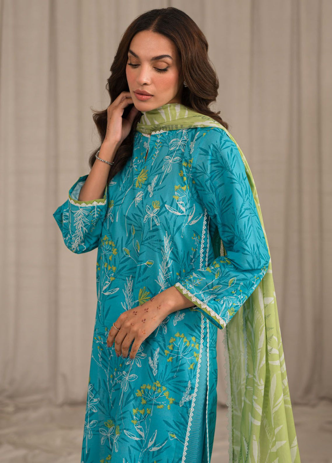 Sahar Printed Lawn Suits Unstitched 3 Piece SHR24PE S24-PL-V1-04 - Summer Collection
