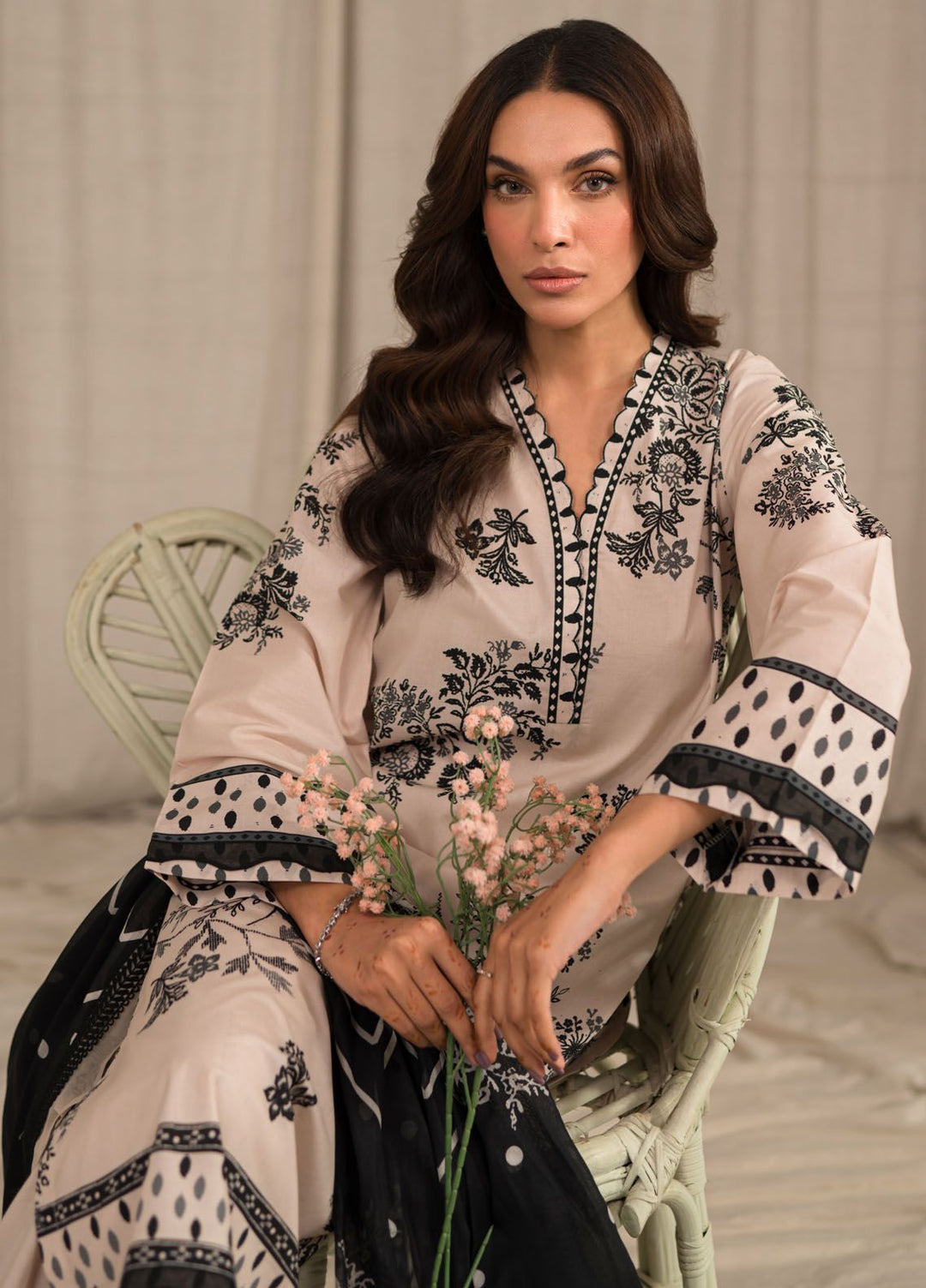 Sahar Printed Lawn Suits Unstitched 3 Piece SHR24PE S24-PL-V1-07 - Summer Collection