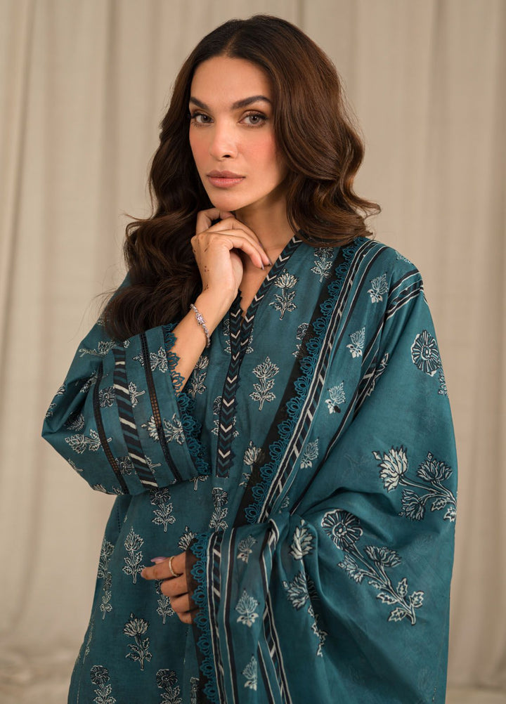 Sahar Printed Lawn Suits Unstitched 3 Piece SHR24PE S24-PL-V1-08 - Summer Collection