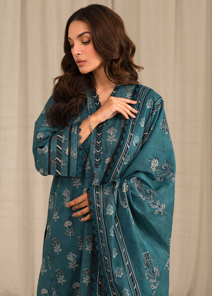 Sahar Printed Lawn Suits Unstitched 3 Piece SHR24PE S24-PL-V1-08 - Summer Collection