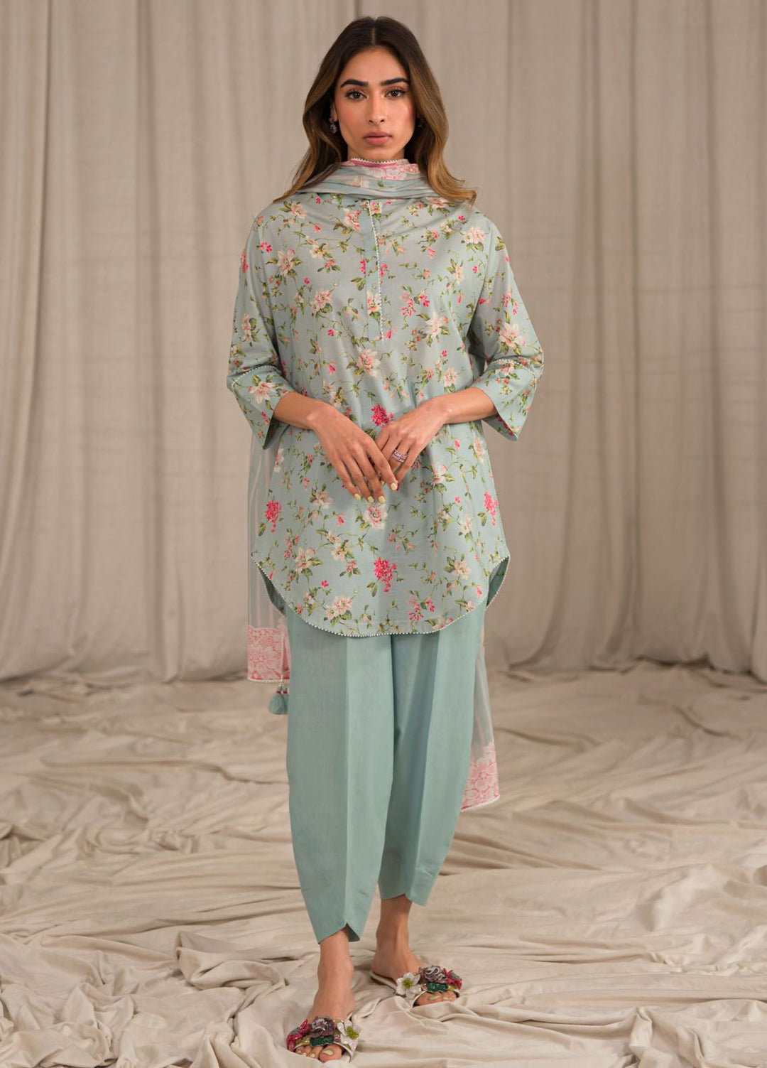 Sahar Printed Lawn Suits Unstitched 3 Piece SHR24PE S24-PL-V1-10 - Summer Collection