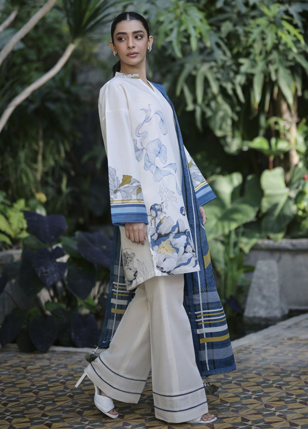 Sahar Printed Lawn Suits Unstitched 3 Piece SHR24PE S24-PL-V1-22 - Summer Collection