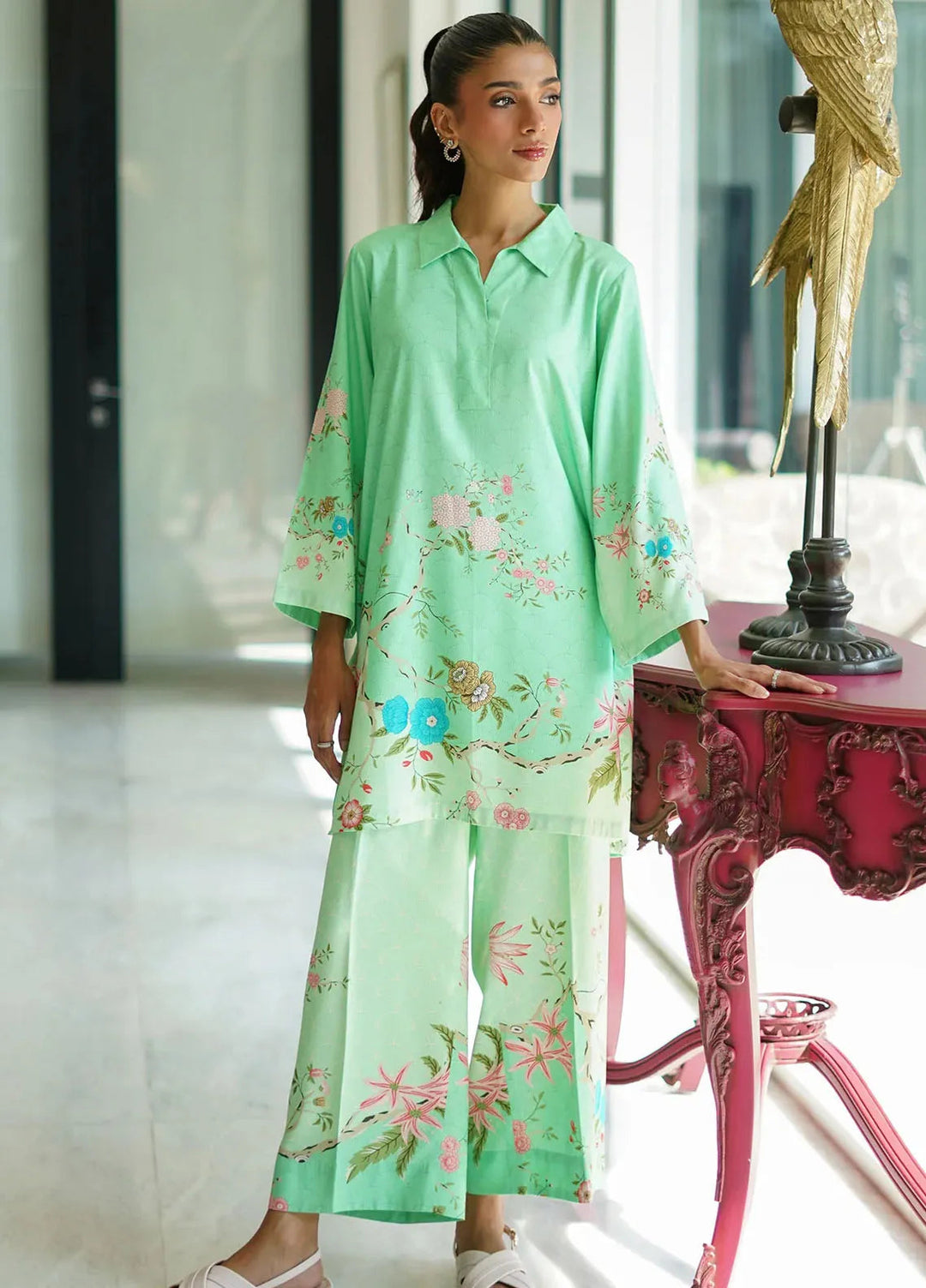 Sahar Printed Marina Suits Unstitched 2 Piece SHR24FP MT-V1-24-06 - Fall Collection