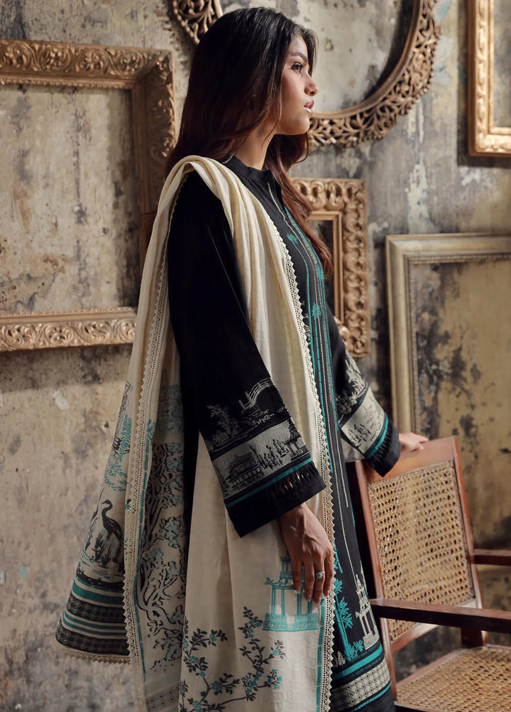 Sahar Printed Viscose Suit Unstitched 3 Piece SHR24 JV-24-V3-01 Noir Lush - Winter Collection