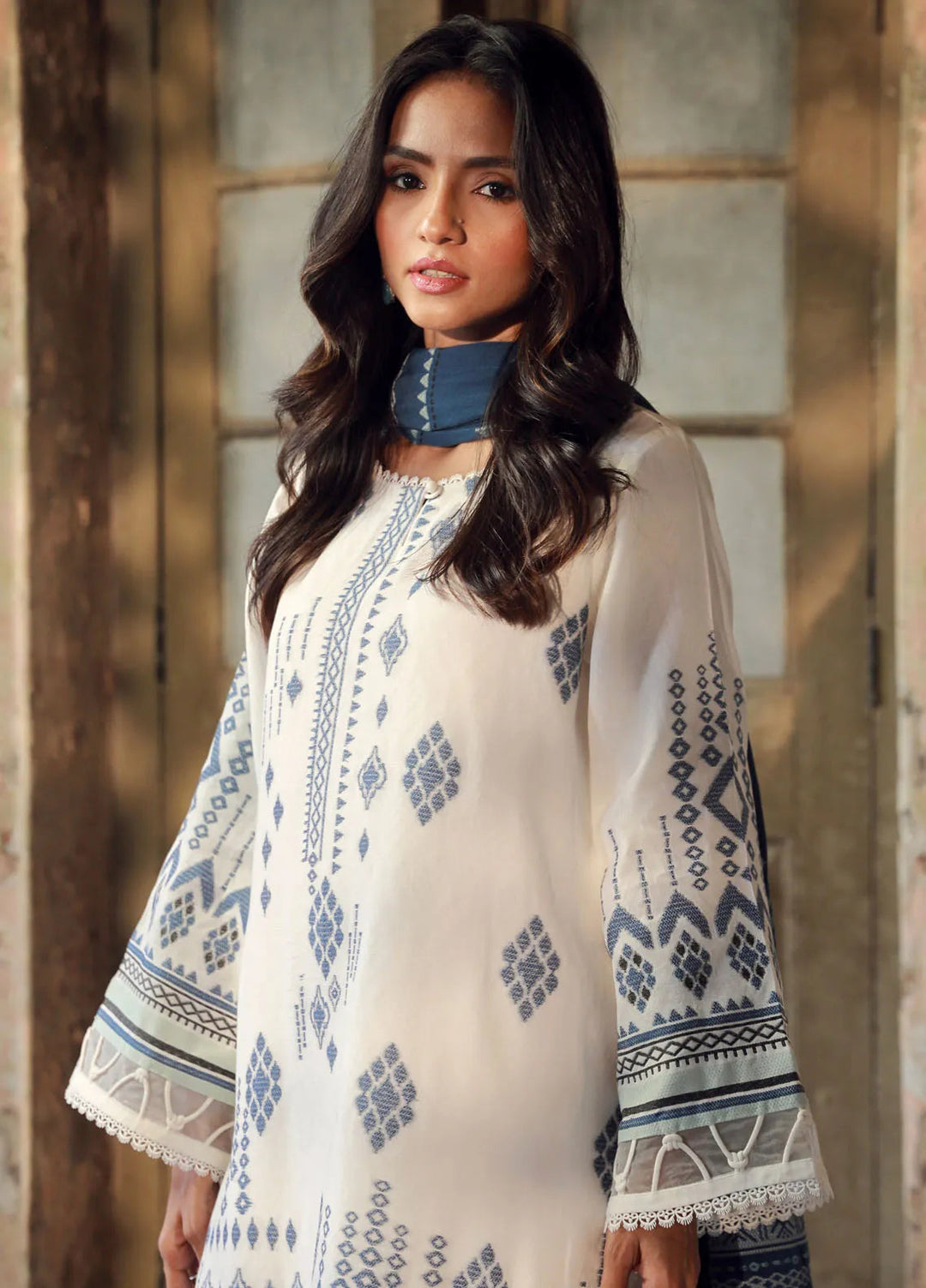 Sahar Printed Viscose Suit Unstitched 3 Piece SHR24 JV-24-V3-02 Midnight Mist - Winter Collection