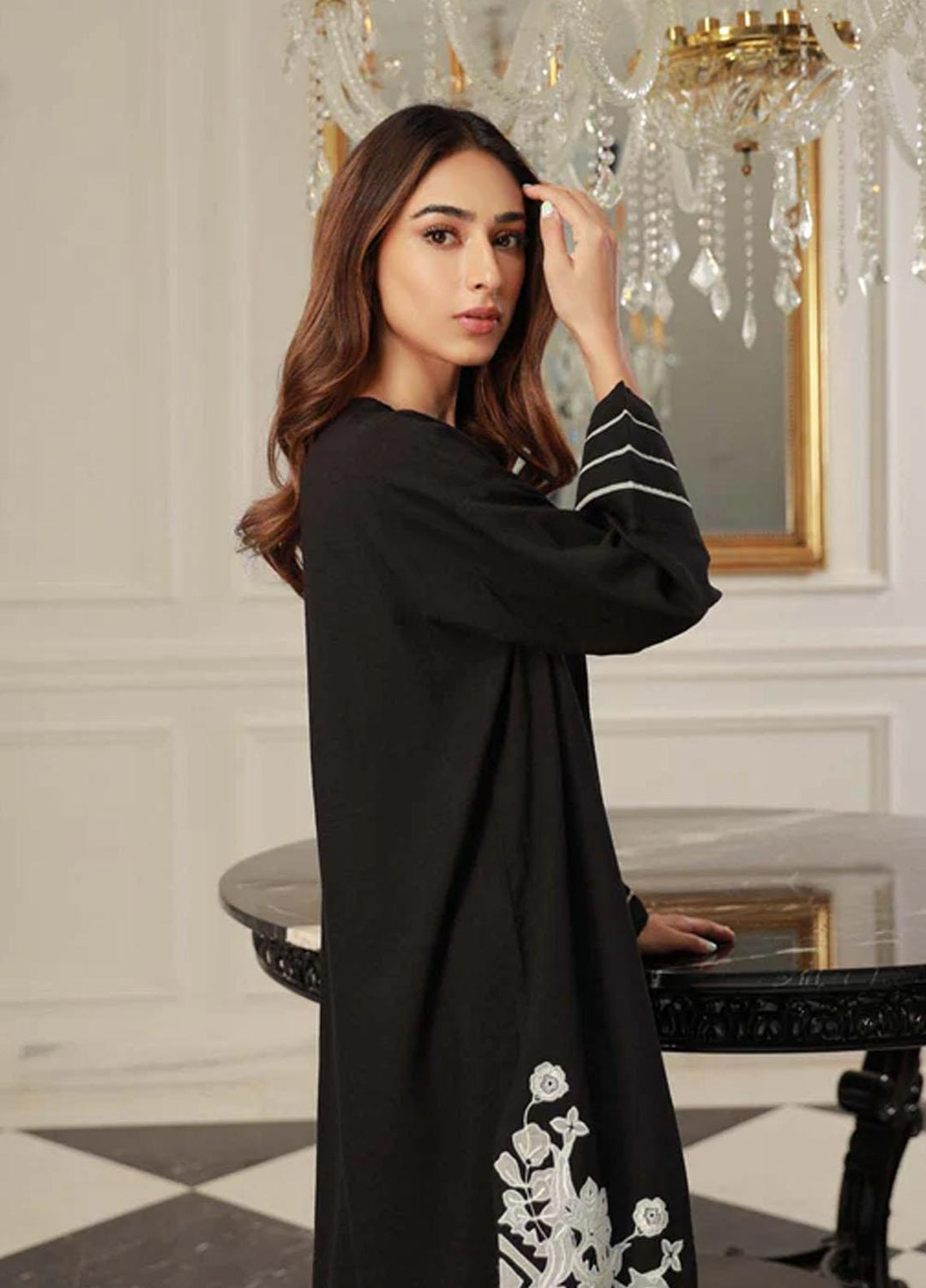 Sahar Pret Casual Cotton 2 Piece Suit Noir