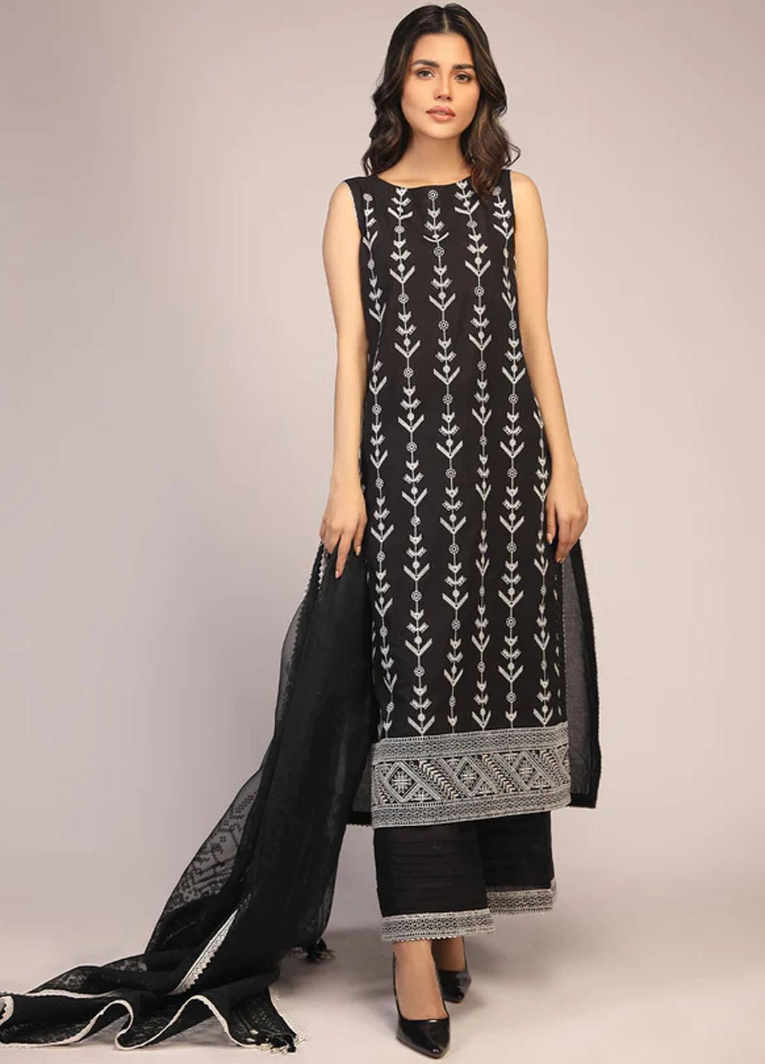 Sahar Embroidered Lawn Suits Unstitched 3 Piece SHR23CL S23-CK-001 - Summer Collection