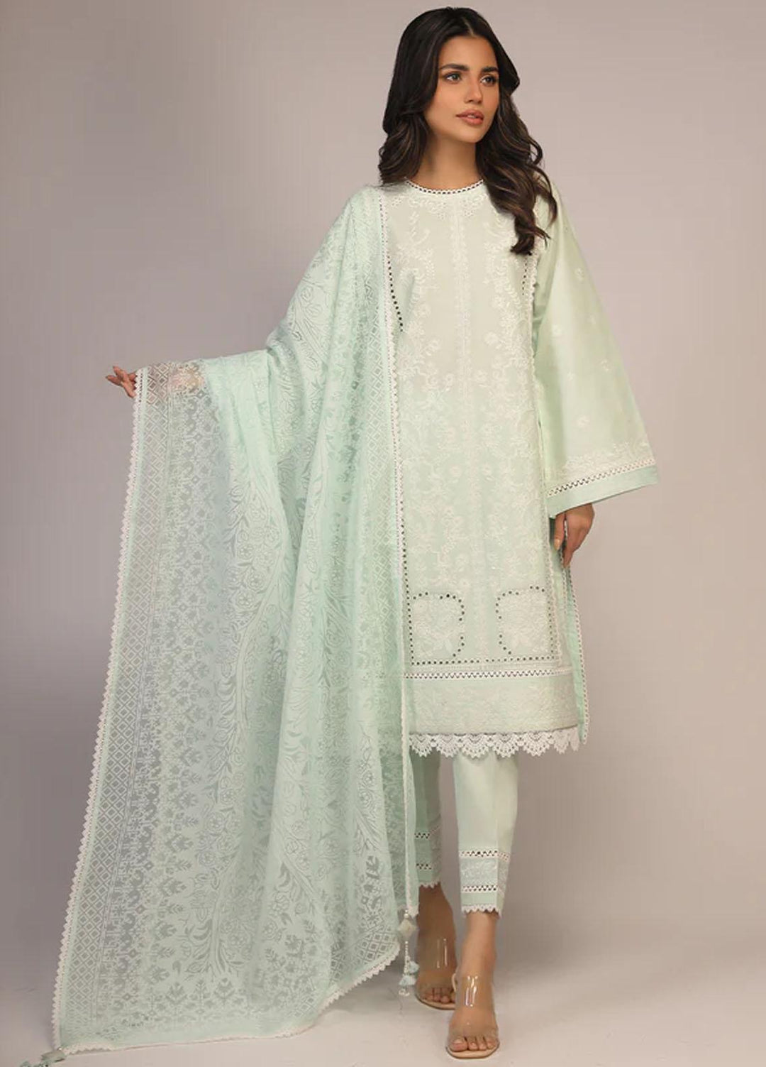 Sahar Embroidered Lawn Suits Unstitched 3 Piece SHR23CL S23-CK-004 - Summer Collection