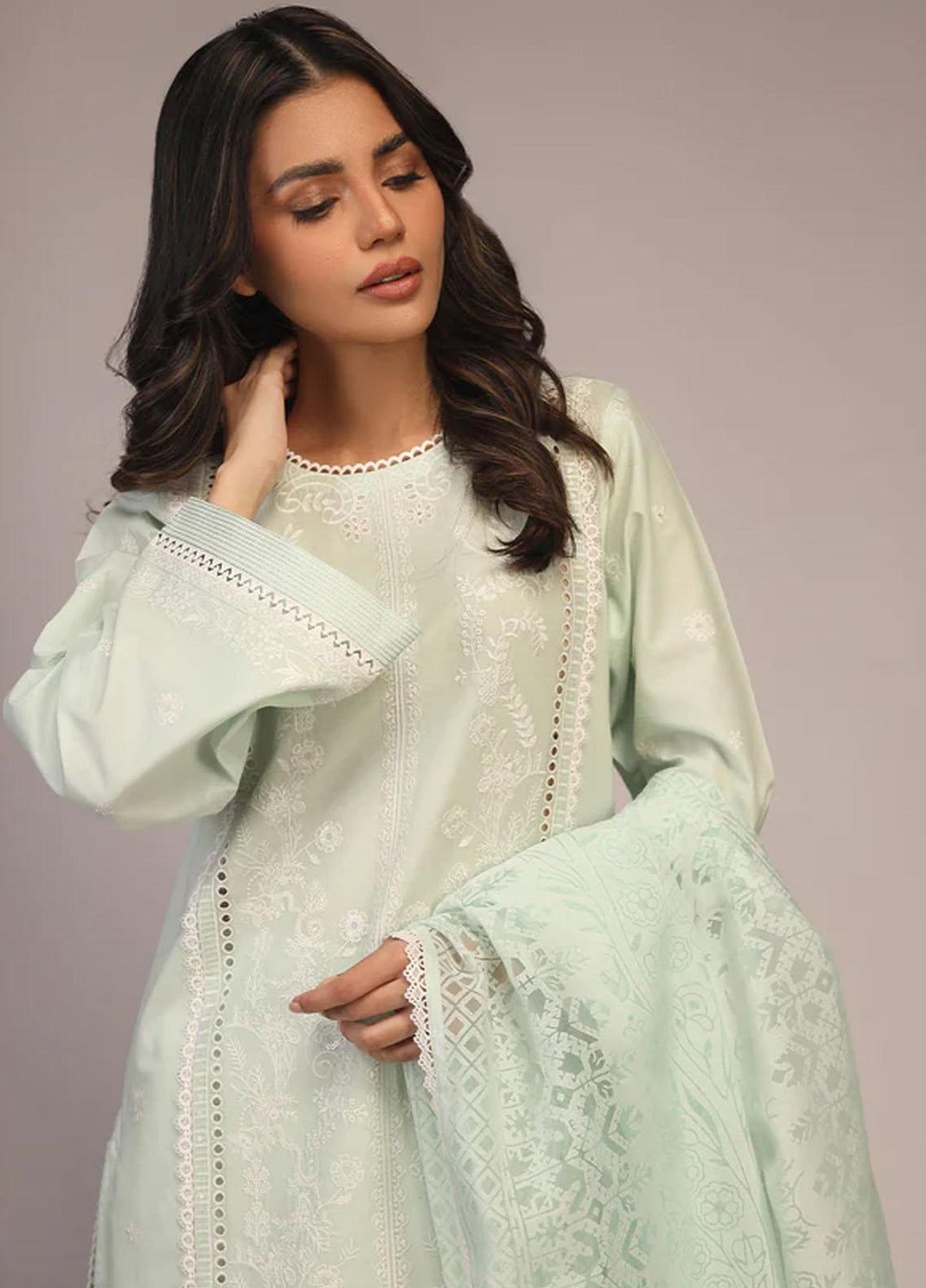 Sahar Embroidered Lawn Suits Unstitched 3 Piece SHR23CL S23-CK-004 - Summer Collection