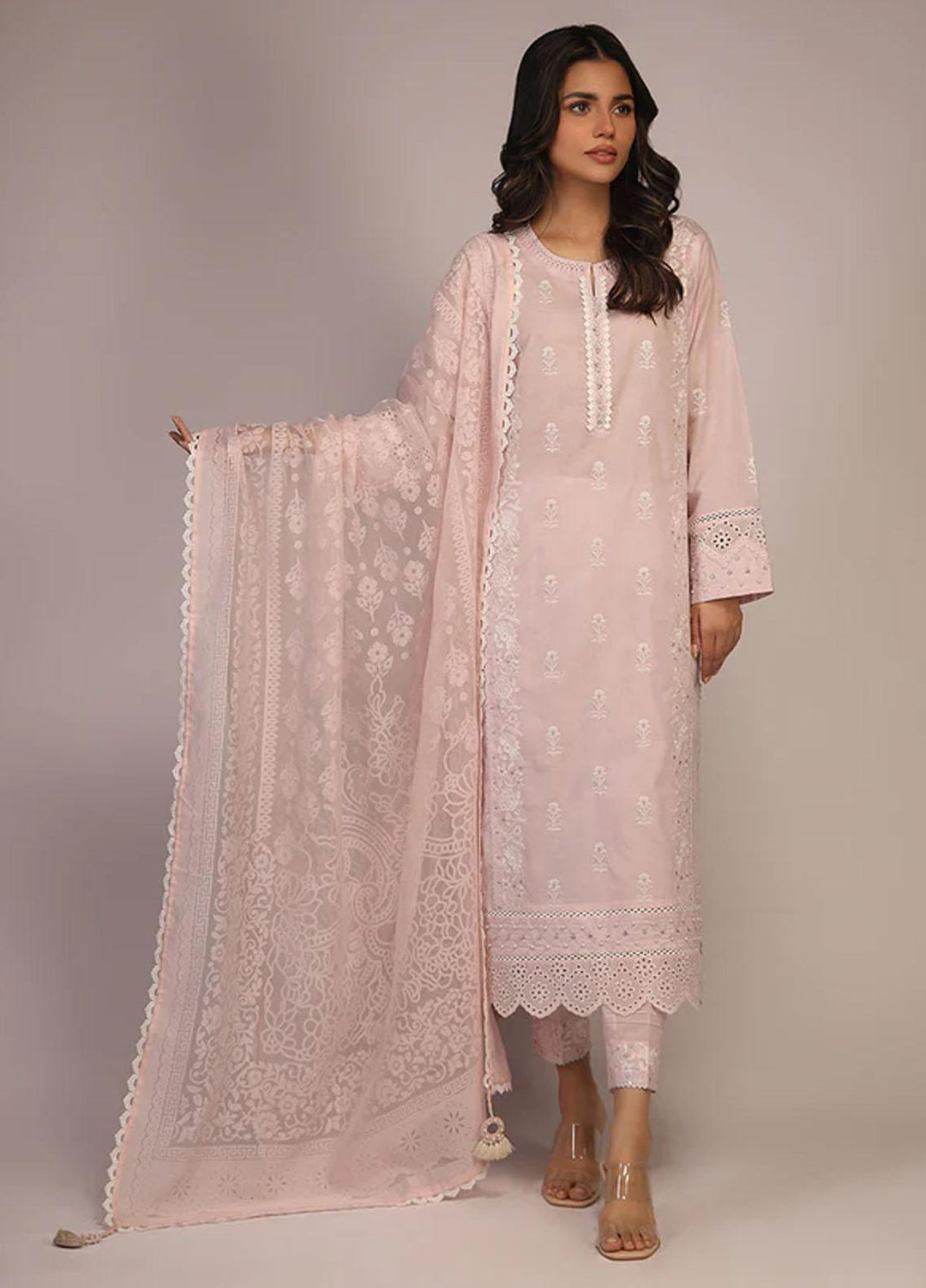 Sahar Embroidered Lawn Suits Unstitched 3 Piece SHR23CL S23-CK-005 - Summer Collection