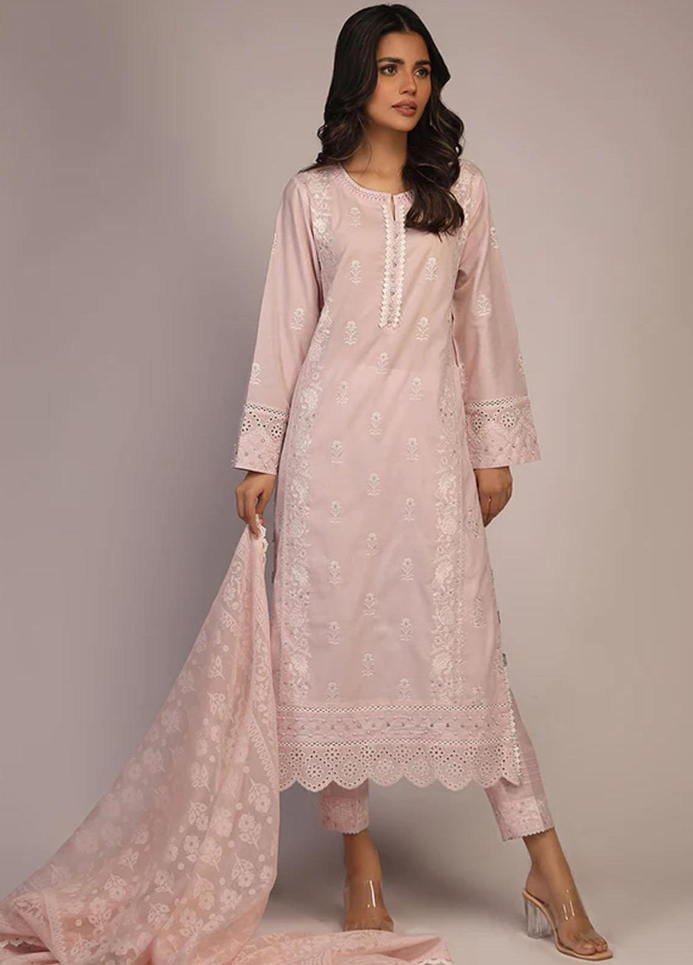 Sahar Embroidered Lawn Suits Unstitched 3 Piece SHR23CL S23-CK-005 - Summer Collection