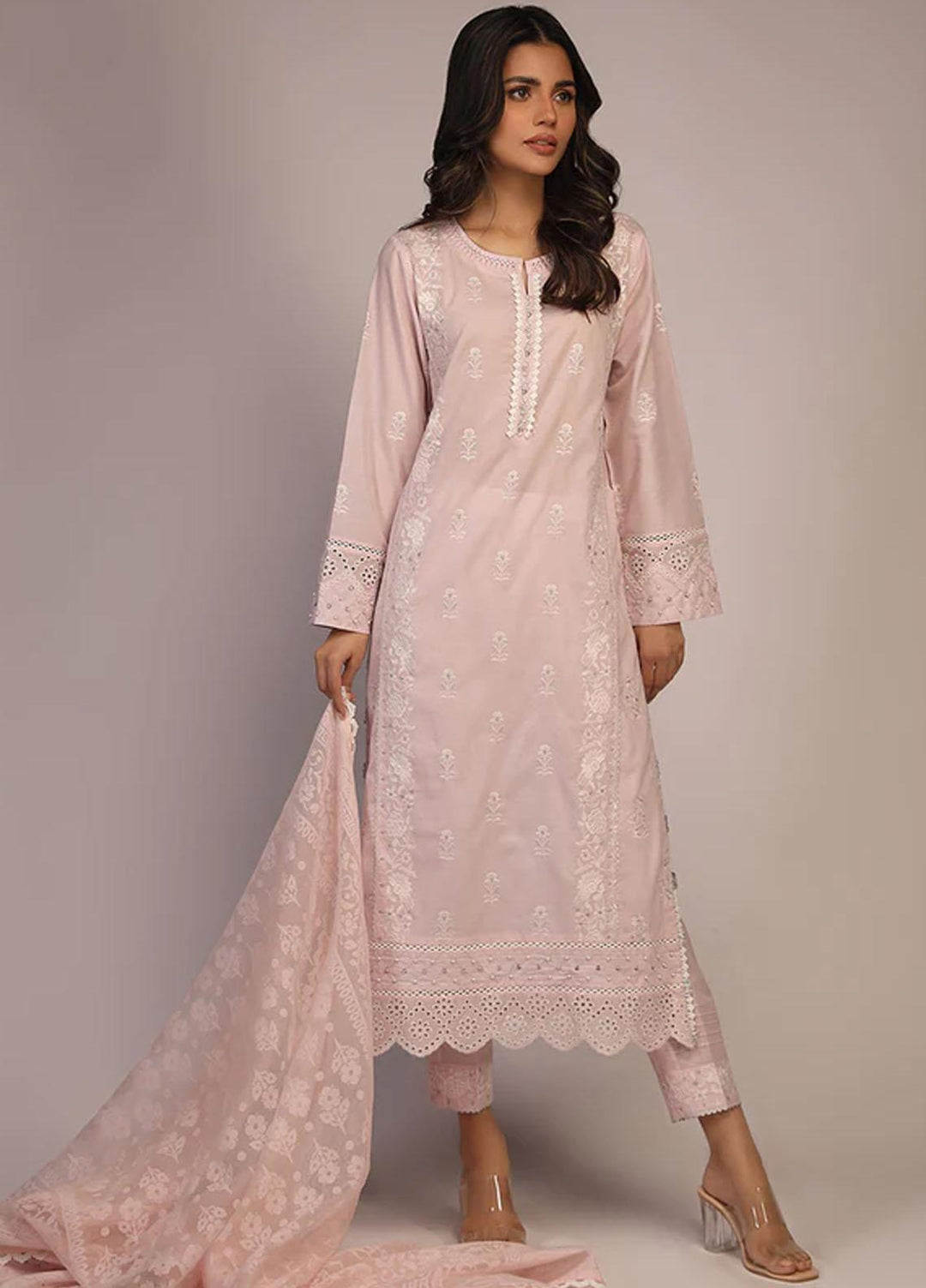 Sahar Embroidered Lawn Suits Unstitched 3 Piece SHR23CL S23-CK-005 - Summer Collection