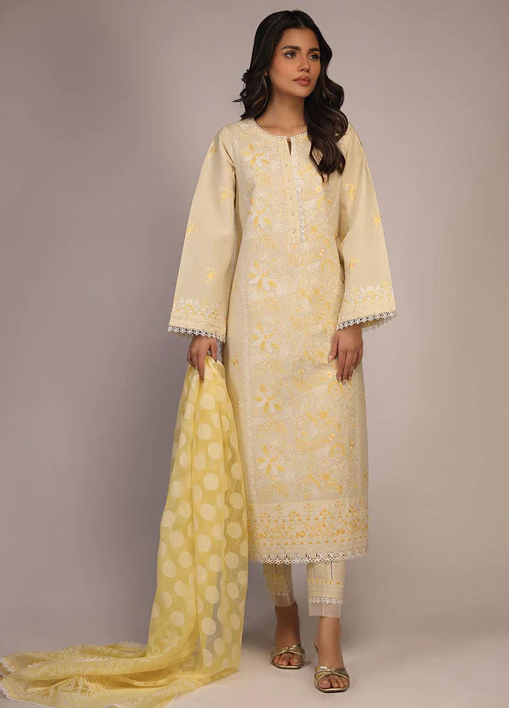 Sahar Embroidered Lawn Suits Unstitched 3 Piece SHR23CL S23-CK-006 - Summer Collection