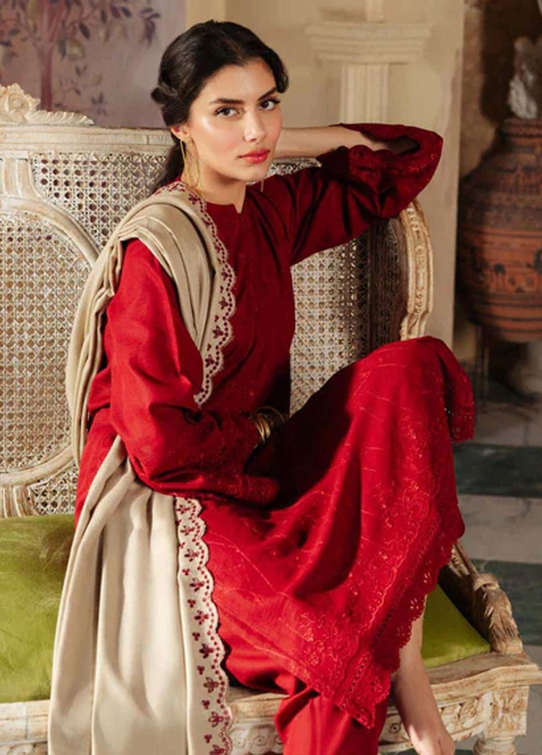Sahar Embroidered Khaddar Suits Unstitched 3 Piece SKWD-V2-23-01 - Winter Collection