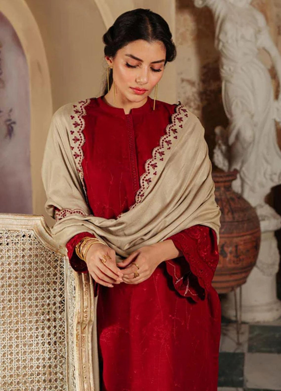 Sahar Embroidered Khaddar Suits Unstitched 3 Piece SKWD-V2-23-01 - Winter Collection