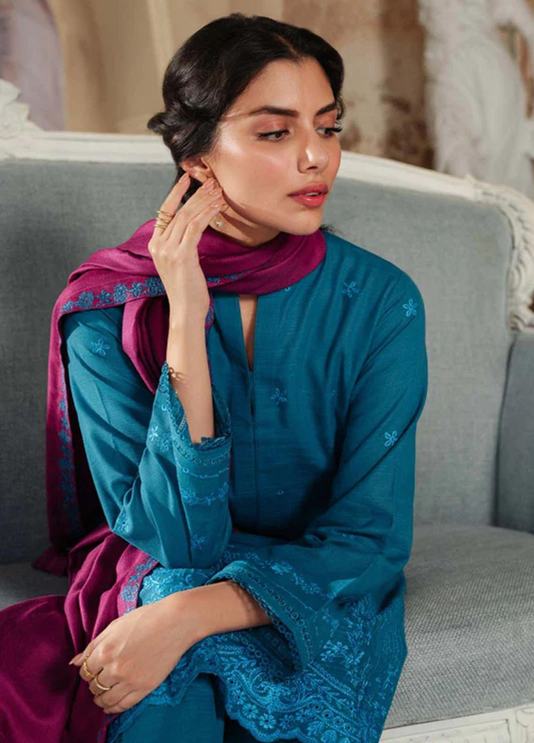 Sahar Embroidered Khaddar Suits Unstitched 3 Piece SKWD-V2-23-06 - Winter Collection