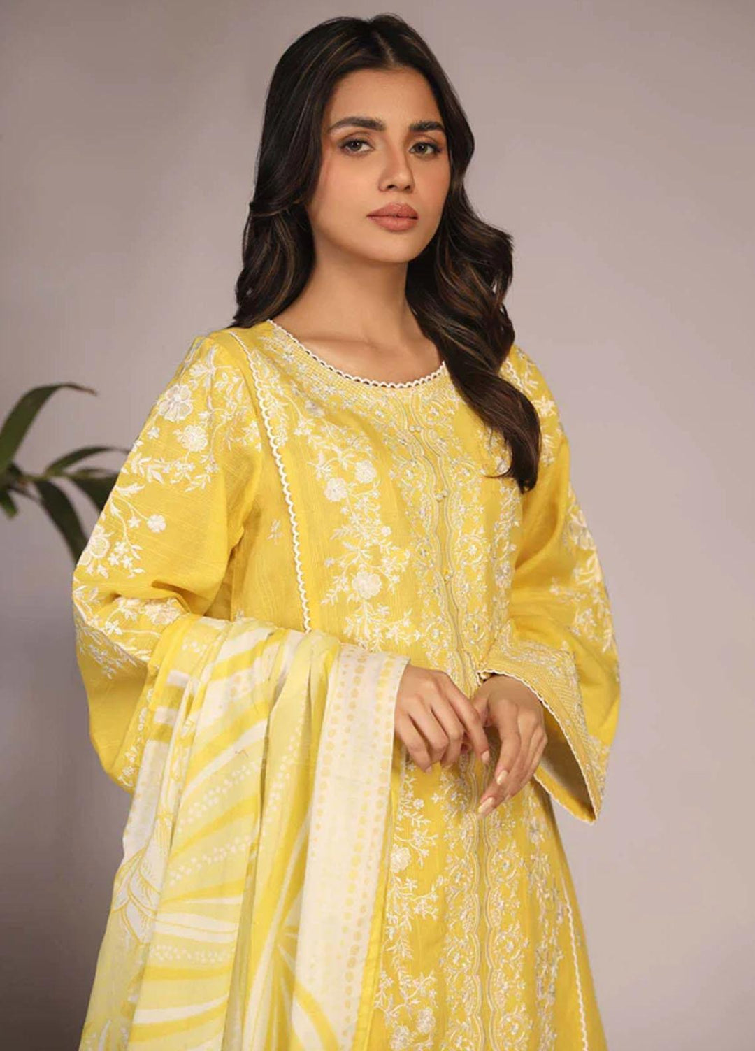 Sahar Embroidered Lawn Suits Unstitched 3 Piece SHR23EL SL-SLUB-23-08 - Summer Collection