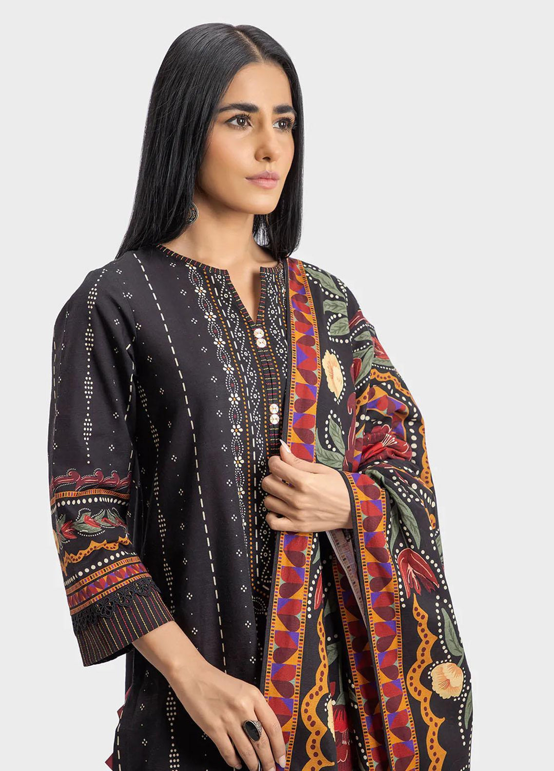 Sahar Printed Khaddar Suits Unstitched 3 Piece SHR22KC SWK-V1-22-01 - Winter Collection