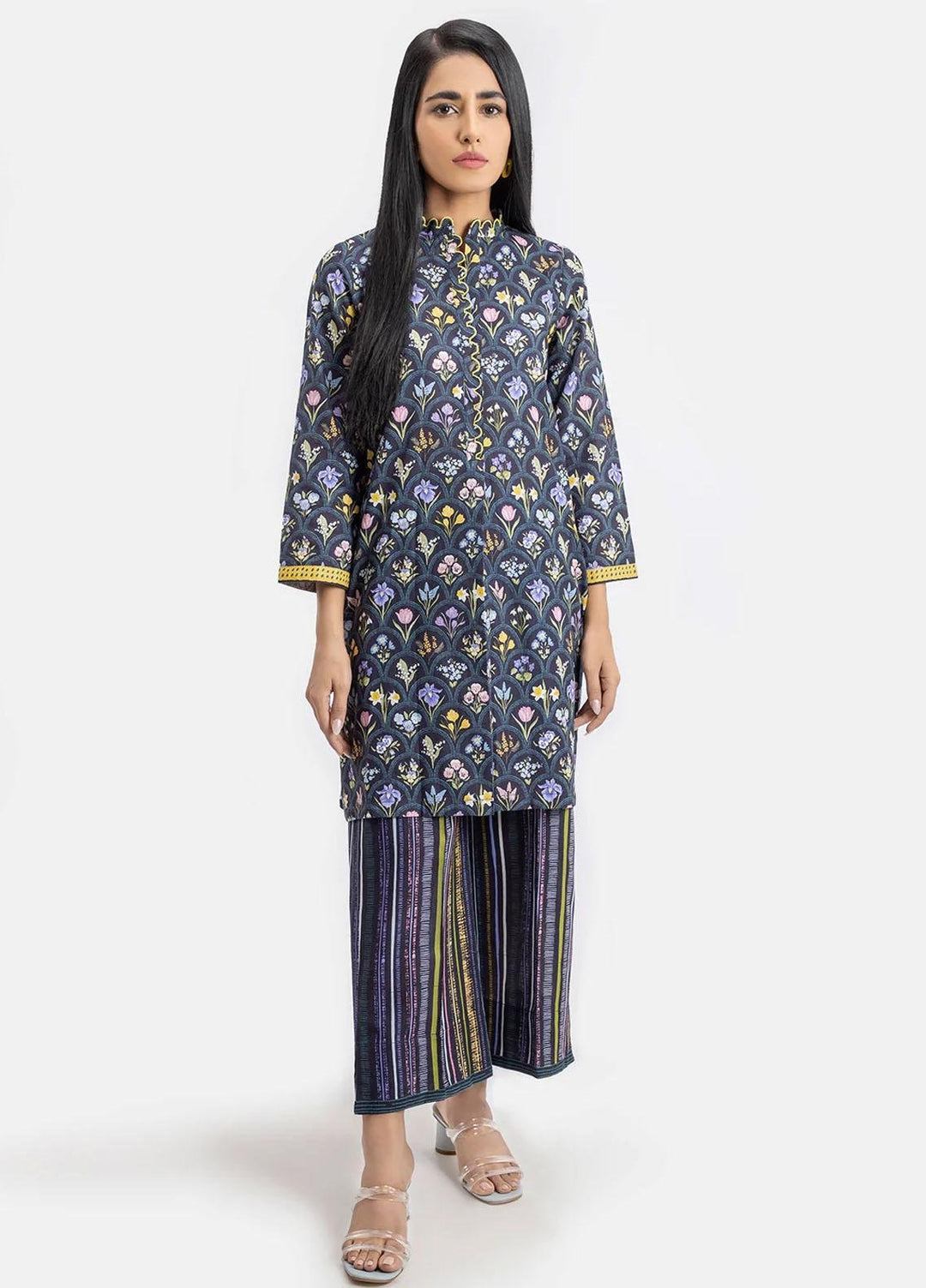 Sahar Printed Khaddar Suits Unstitched 2 Piece SHR22KC SWK-V1-22-010 - Winter Collection