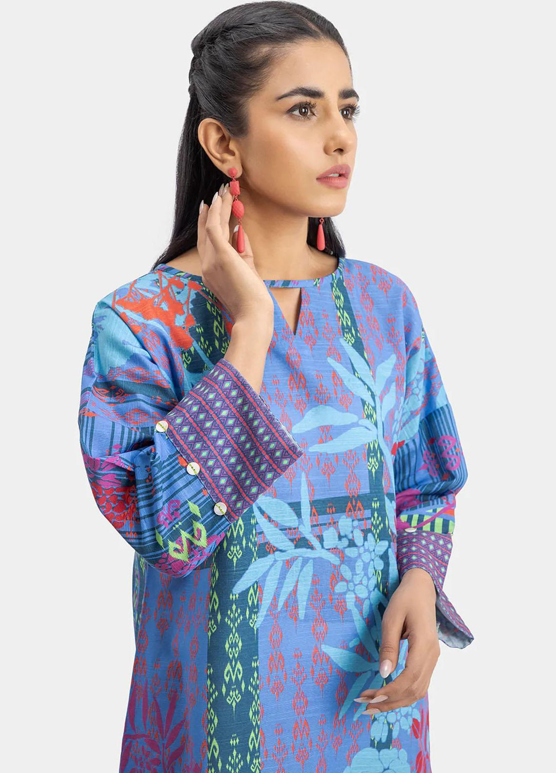 Sahar Printed Khaddar Suits Unstitched Kurties SHR22KC SWK-V1-22-018 - Winter Collection